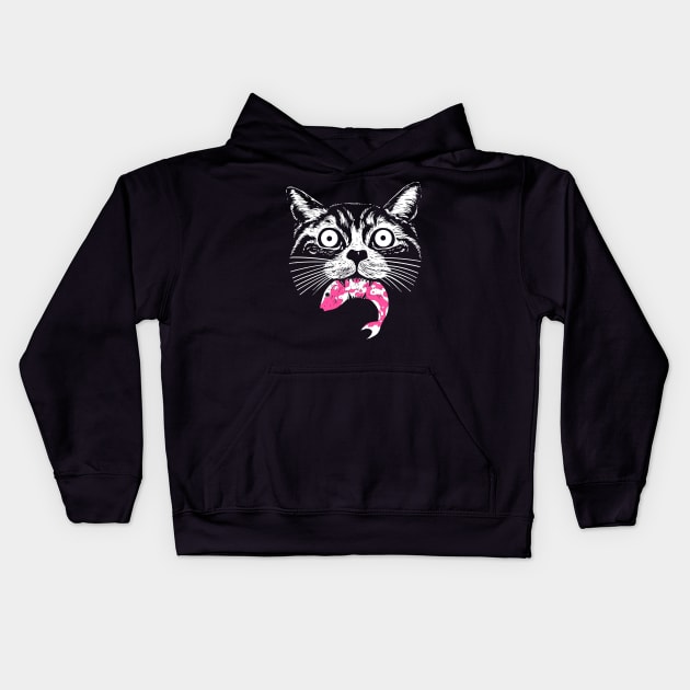 Hungry cat Kids Hoodie by barmalisiRTB